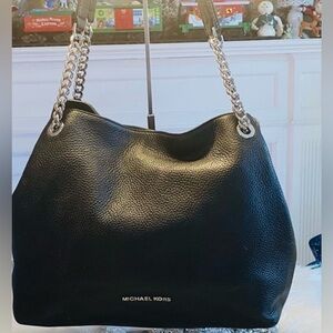 Michael Kors Black Pebbled Leather Shoulder Bag